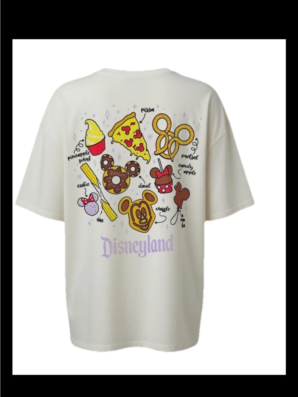 Disney Snack Magic Tee. Mickey Mouse shaped treats & Disneyland favorites Large